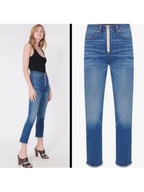 Veronica Beard Carly High Kick Flare Jeans High Rise Size 29/8 Crop